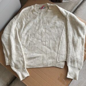 Vince wool cashmere ribbed cozy sweater cream color medium